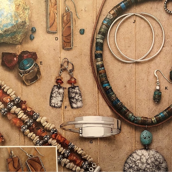 Rare Vintage Silpada Sterling Silver Citrine and Carnelian Stone Earrings W0887 - Picture 6 of 16